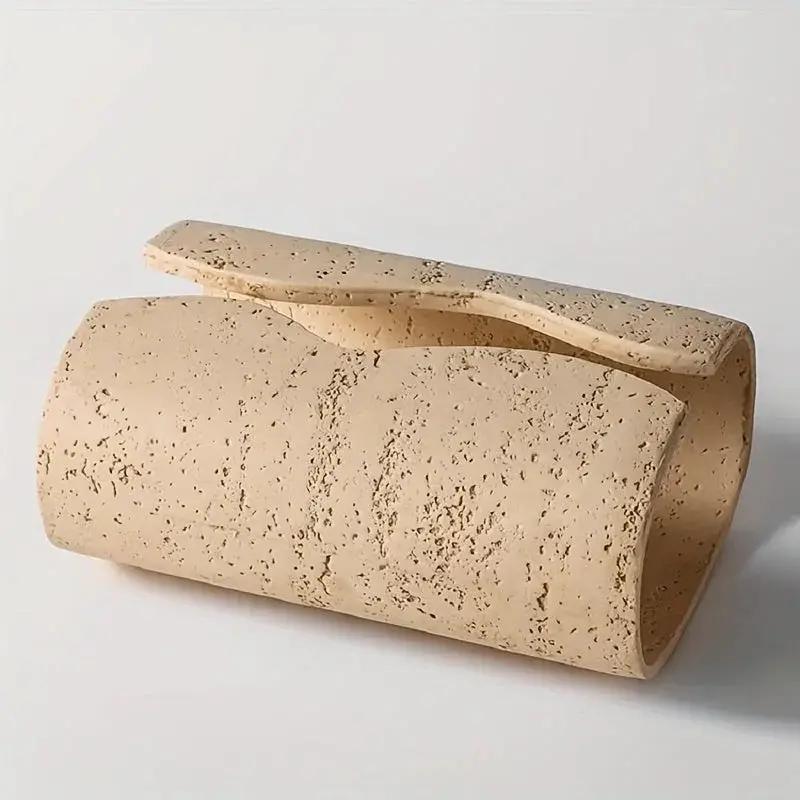Tissue Box - Wooden Curved with Lid by House Of Avana