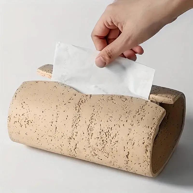 Tissue Box - Wooden Curved with Lid by House Of Avana