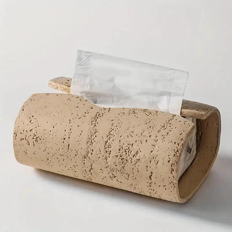 Tissue Box - Wooden Curved with Lid by House Of Avana