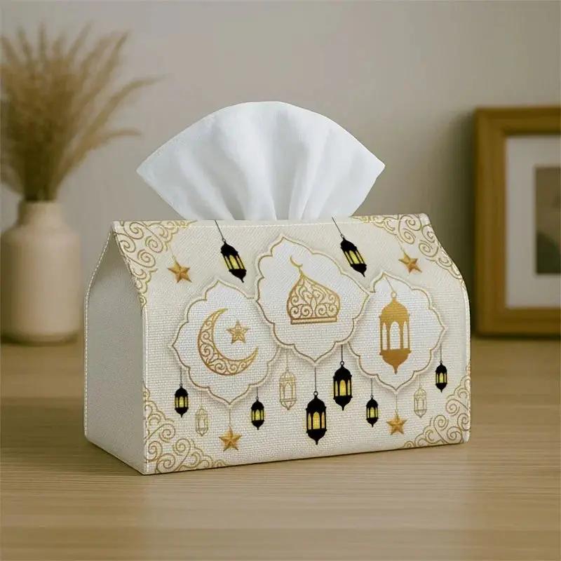Tissue Holder - Islamic Golden White Lantern by House Of Avana