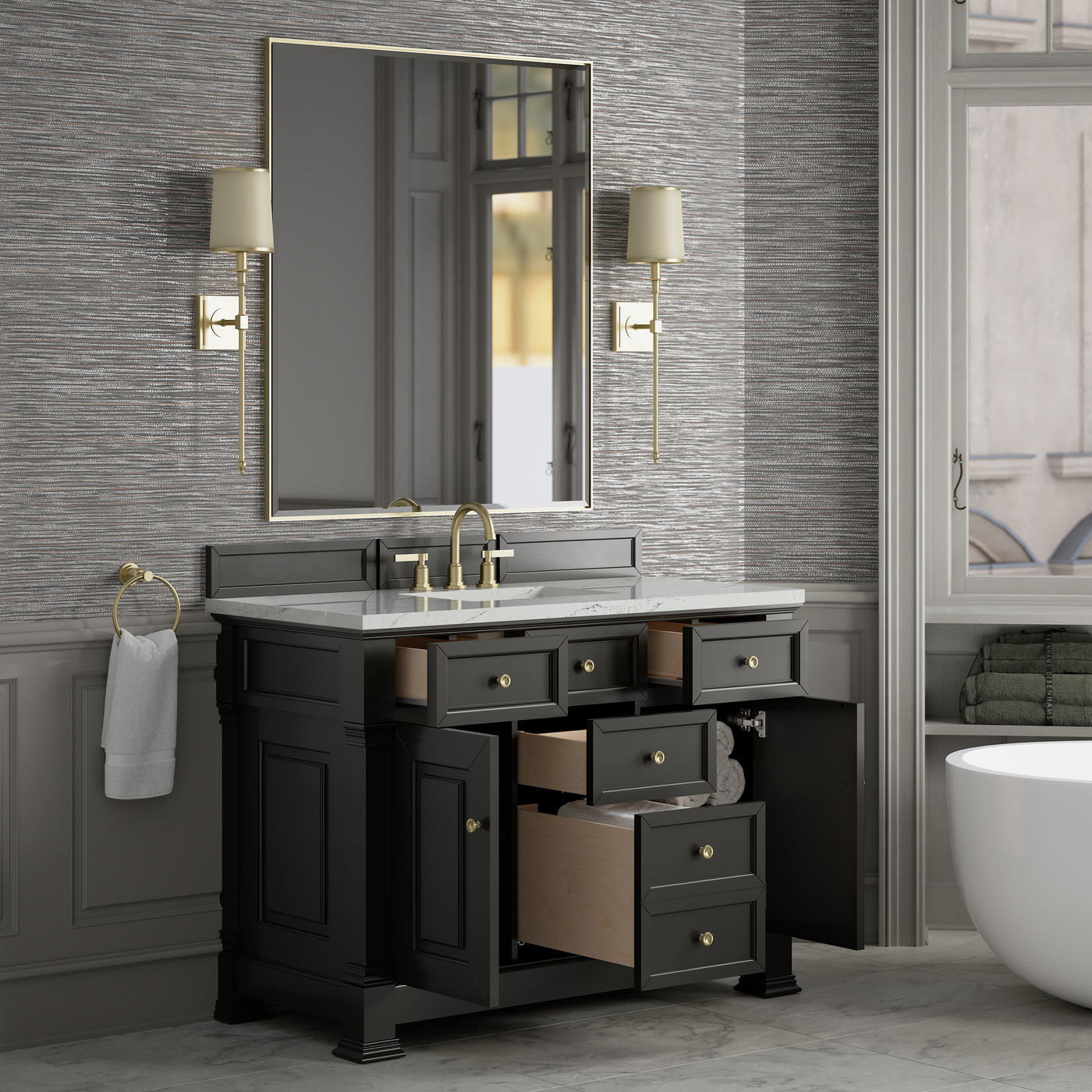 James Martin Brookfield 48" Single Bathroom Vanity, Black Onyx, view 21