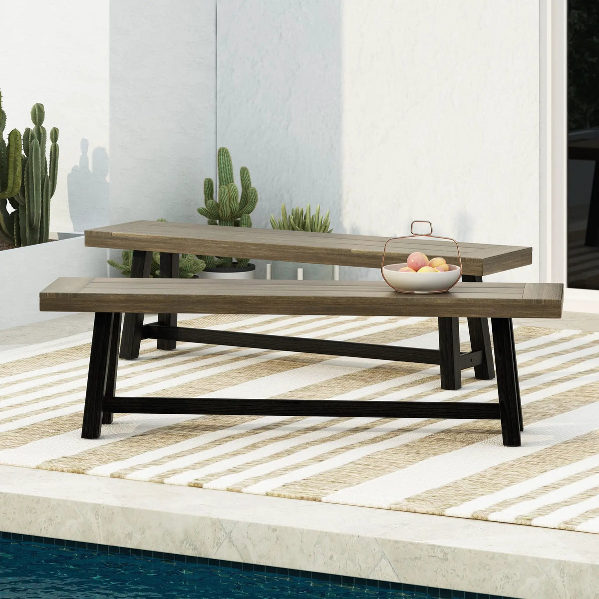 Acacia Outdoor Bench in Sandblast Finish by HouseOfZazla