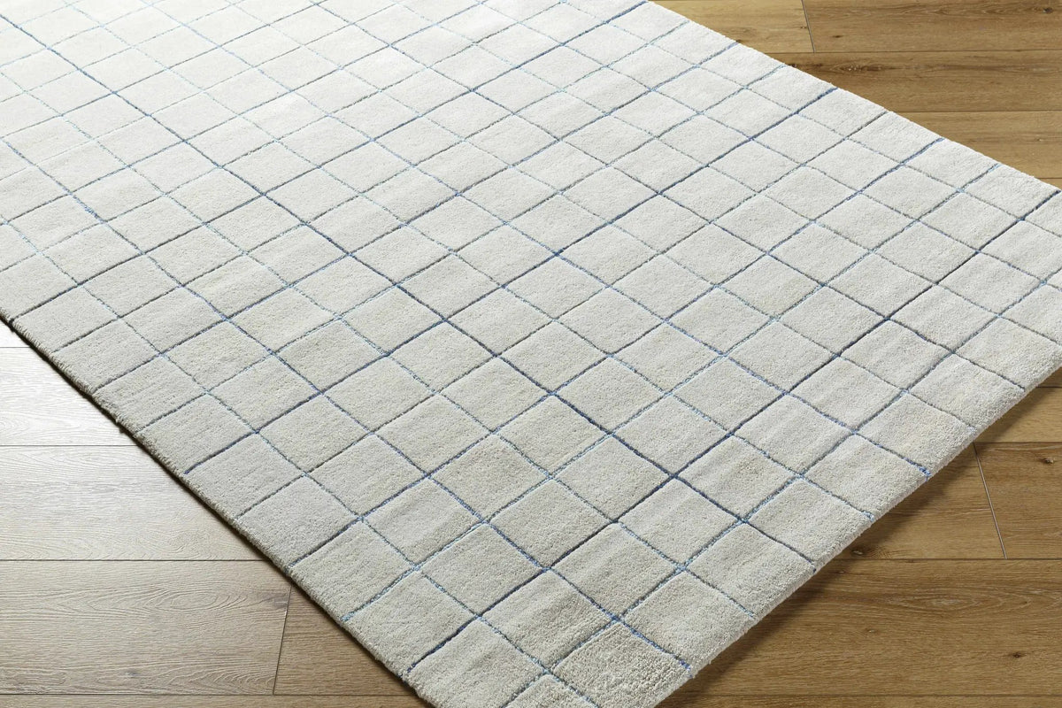 Toshi Beige Grid Wool Rug, photo 3 of 7