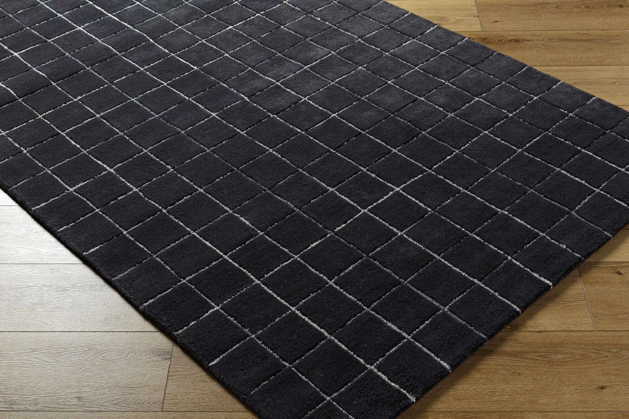 Toshi Jet Black Area Rug by Boutique Rugs
