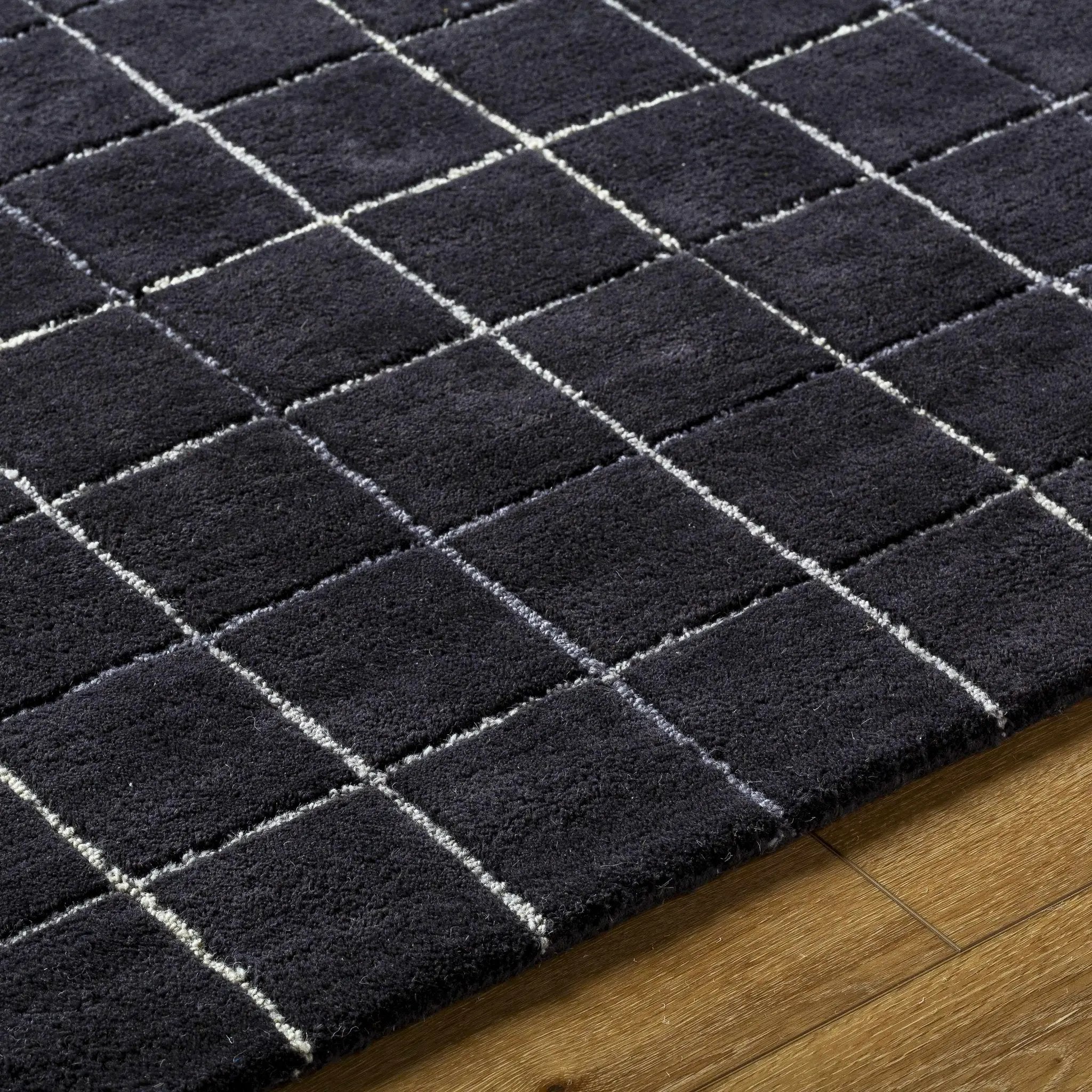 Toshi Jet Black Area Rug by Boutique Rugs