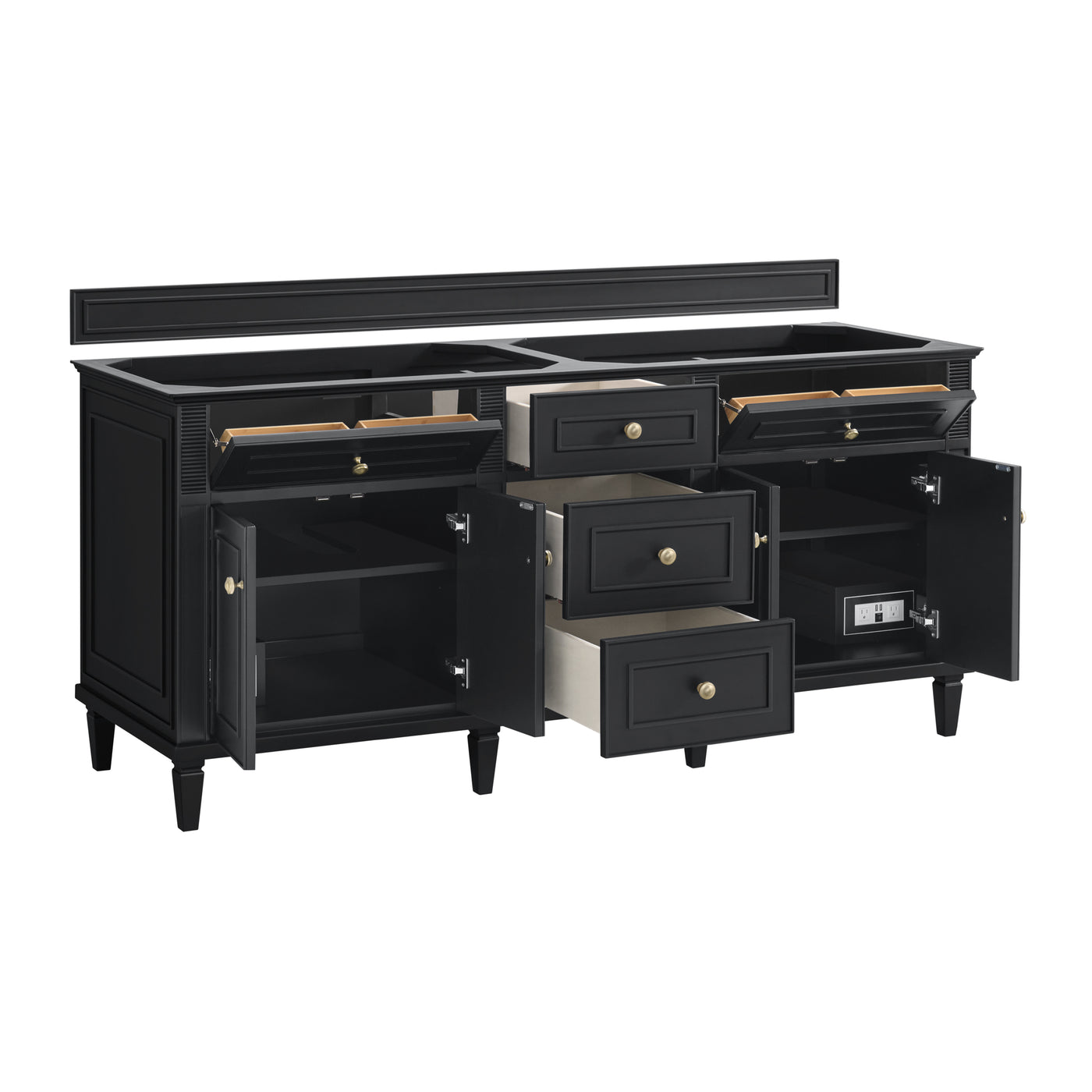 James Martin Lorelai 72" Double Bathroom Vanity, Black Onyx, view 15