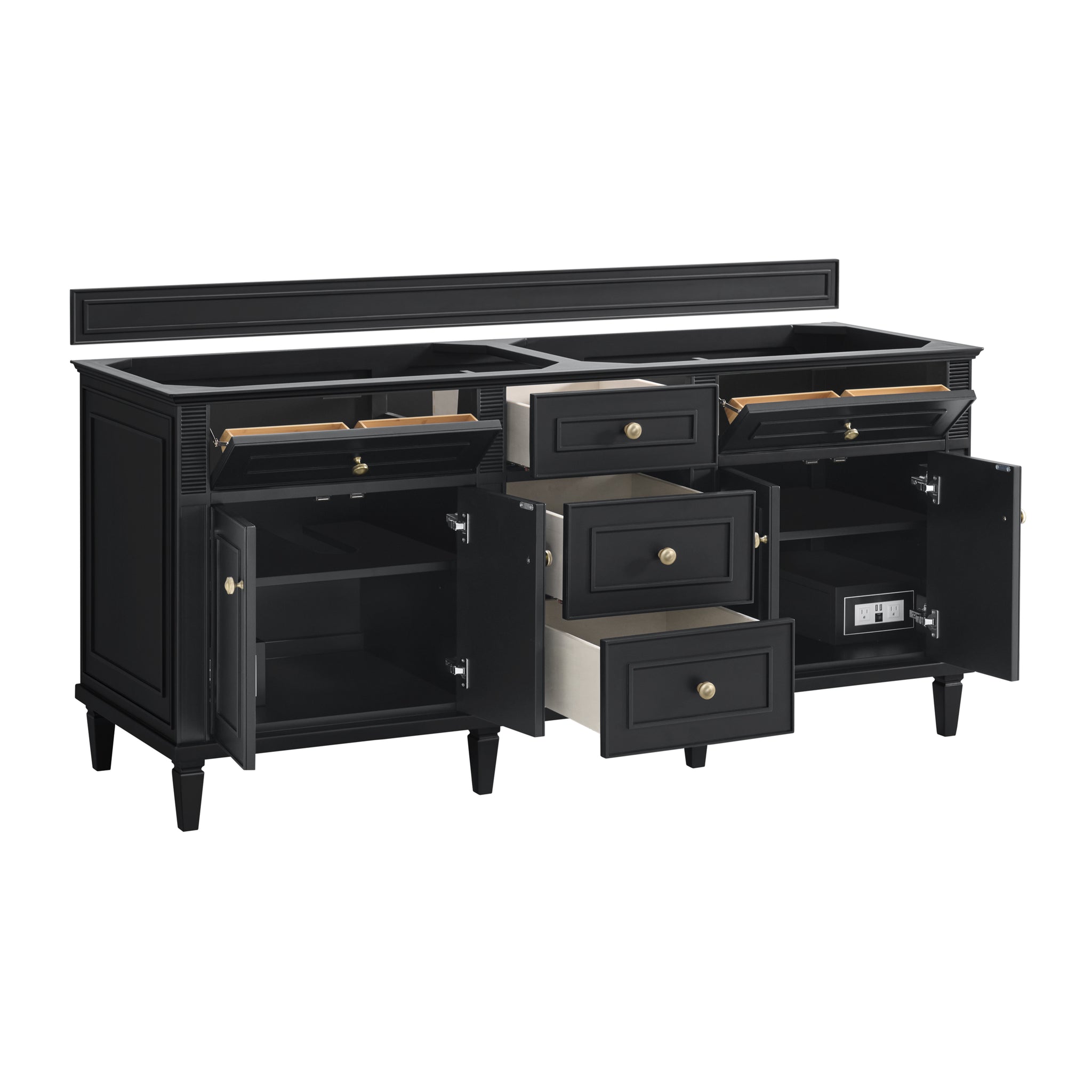 James Martin Lorelai 72" Double Bathroom Vanity, Black Onyx, view 15
