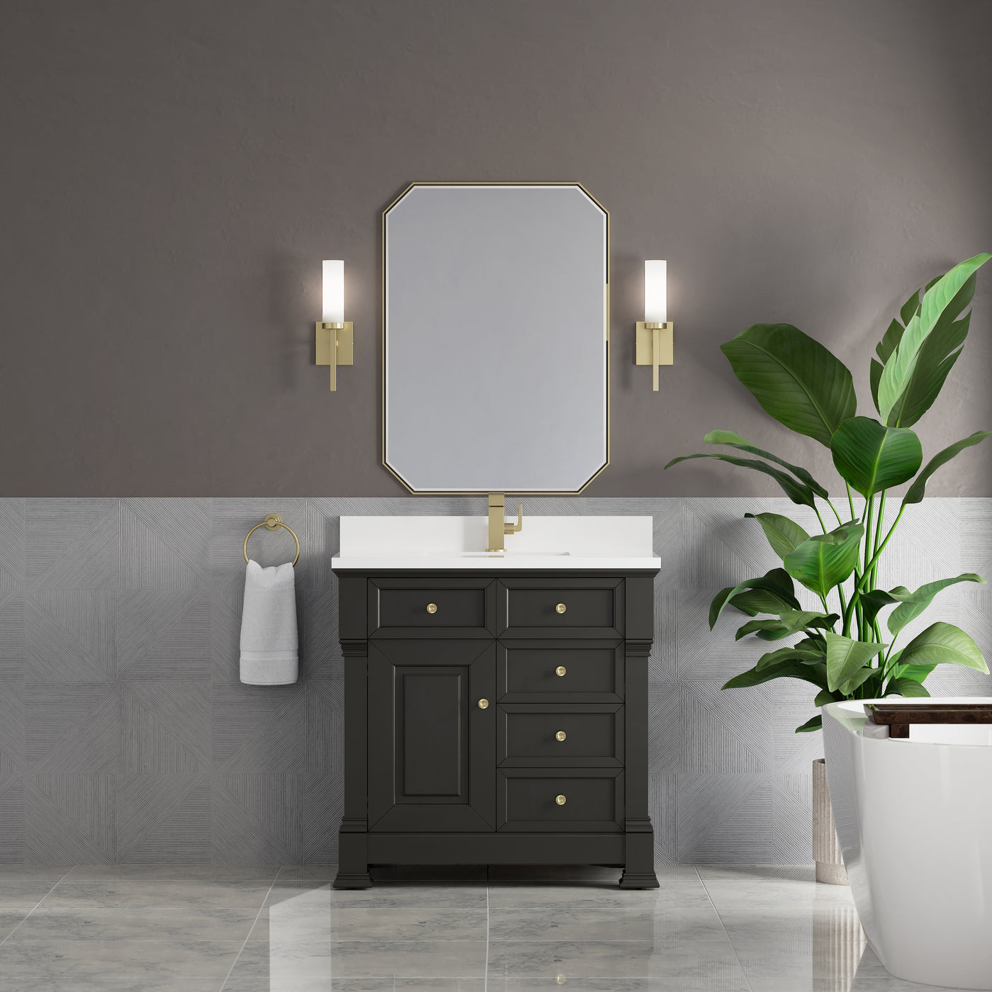 James Martin Brookfield 36" Single Bathroom Vanity, Black Onyx, view 36