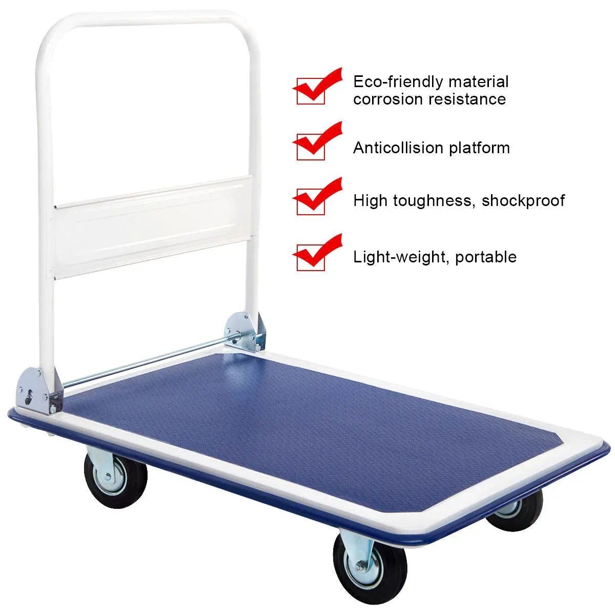 660 Pounds Folding Platform Cart Dolly Hand Truck, photo 9 of 16