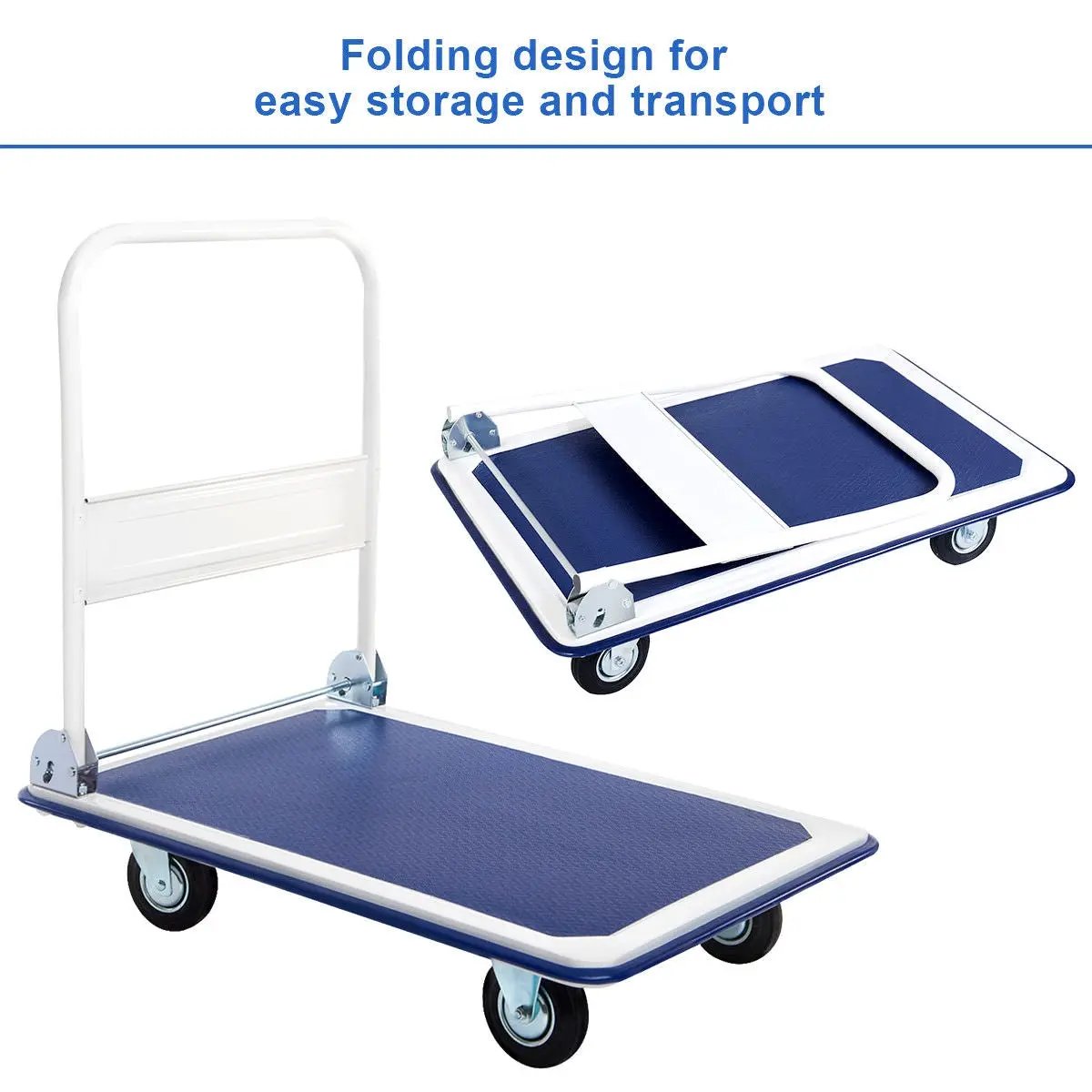 660 Pounds Folding Platform Cart Dolly Hand Truck, photo 11 of 16
