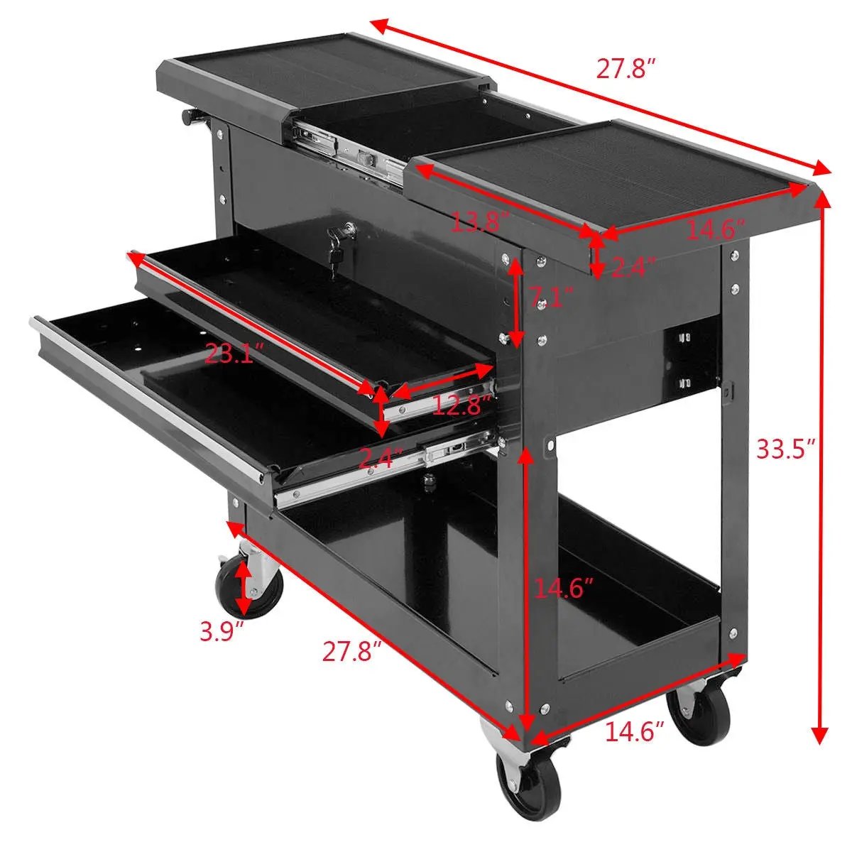 Rolling Mechanics Tool Cart Slide Top Utility Storage Cabinet Organizer 2 Drawers by DirectDeals