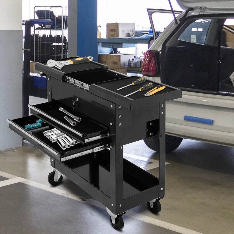 Rolling Mechanics Tool Cart Slide Top Utility Storage Cabinet Organizer 2 Drawers by DirectDeals