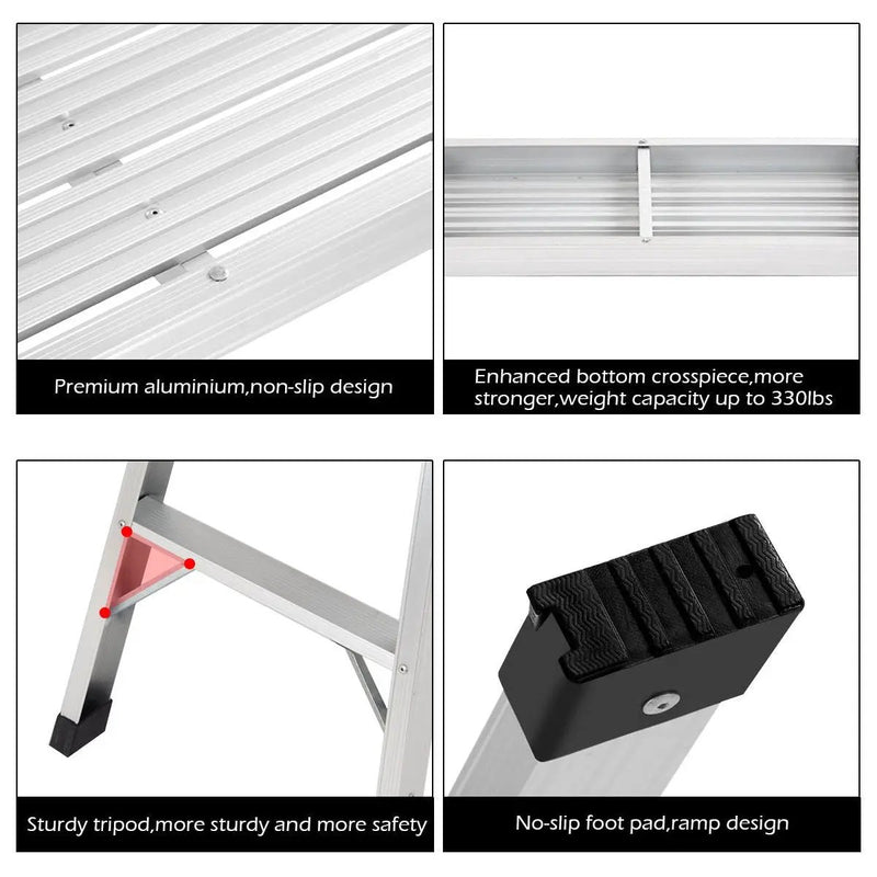 Heavy Duty Portable Bench Aluminum Folding Step Ladder by DirectDeals