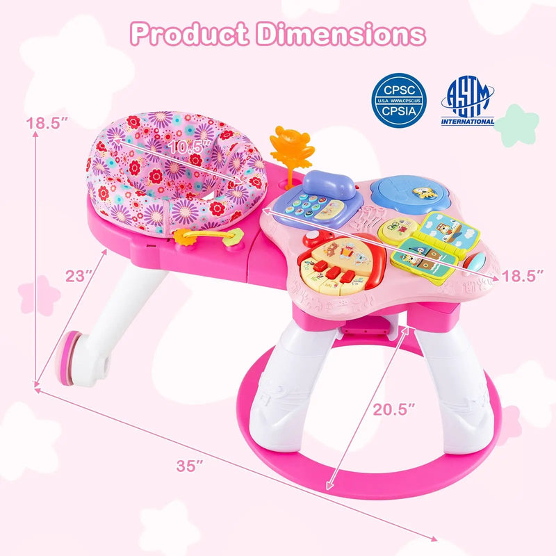 3 in 1 Baby Stationary Activity Center with Educational and Music Function Tabletop by DirectDeals