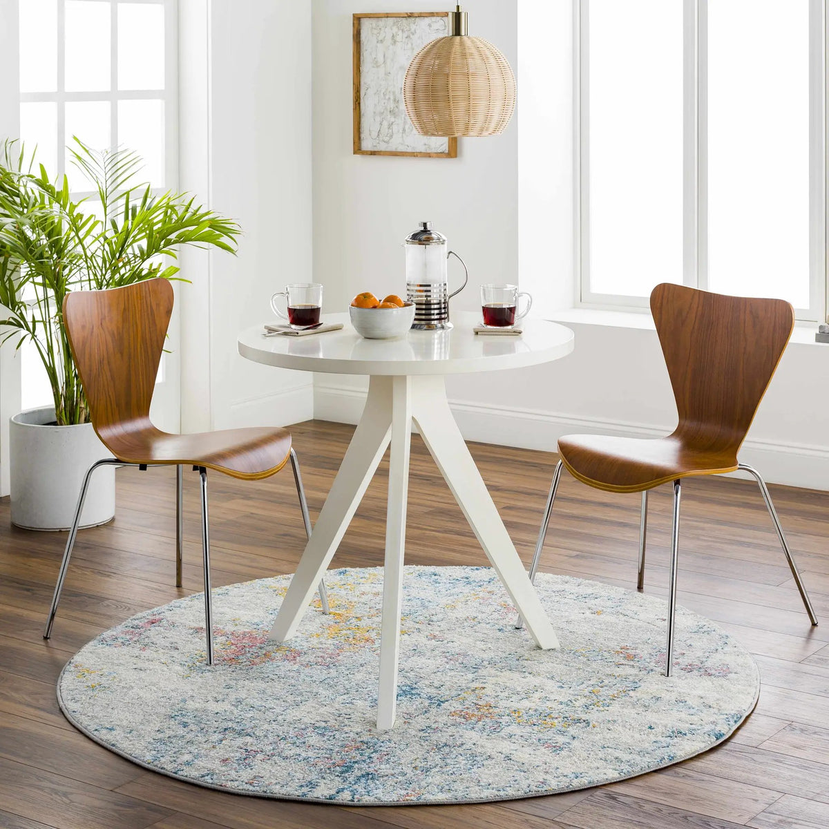 Tambalisa Abstract Area Rug, installed in a room 3