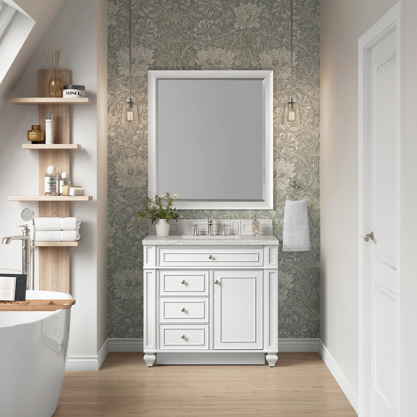 James Martin Bristol 36" Single Bathroom Vanity, Bright White, view 37