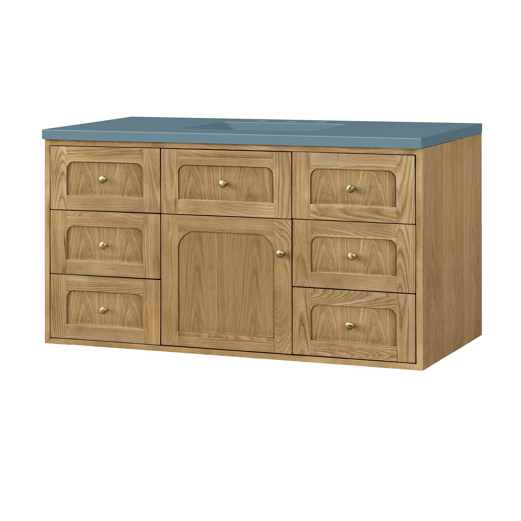 James Martin Laurent 48" Dual Mount Single Bathroom Vanity, Light Natural Oak, view 39