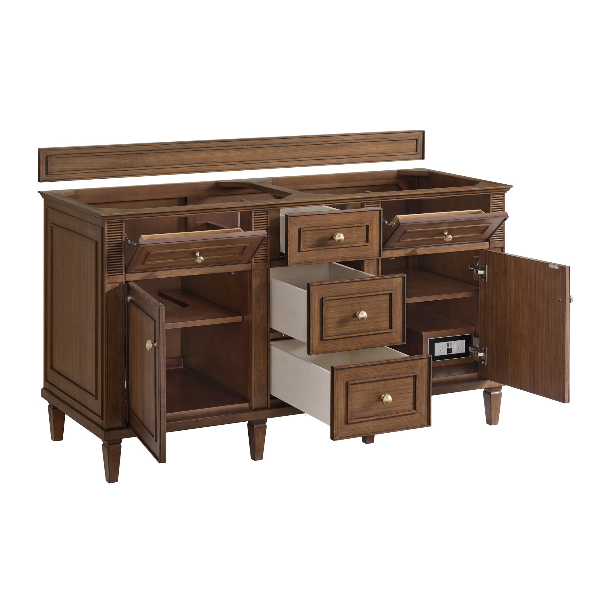 James Martin Lorelai 60" Double Bathroom Vanity, Mid-Century Walnut, view 22