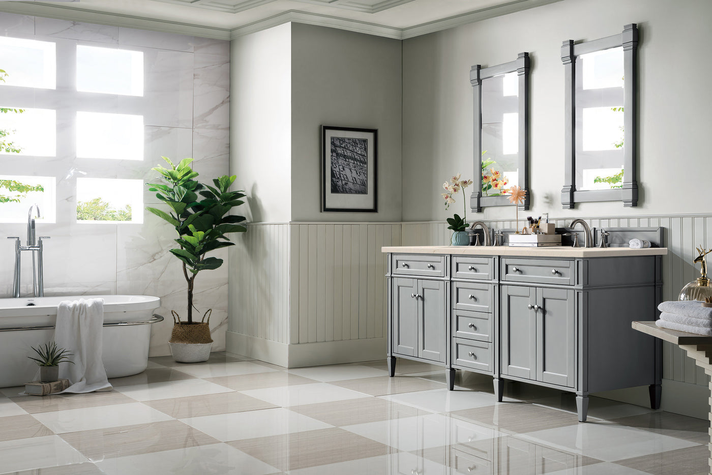 James Martin Brittany 72" Double Bathroom Vanity, Urban Gray, view 23