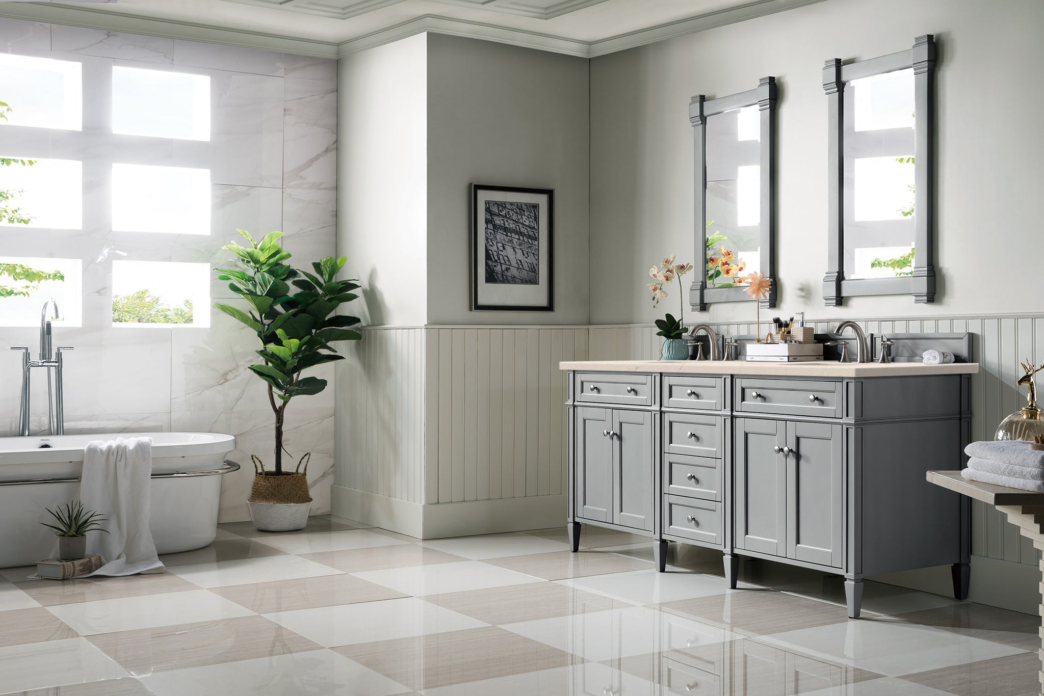 James Martin Brittany 72" Double Bathroom Vanity, Urban Gray, view 23