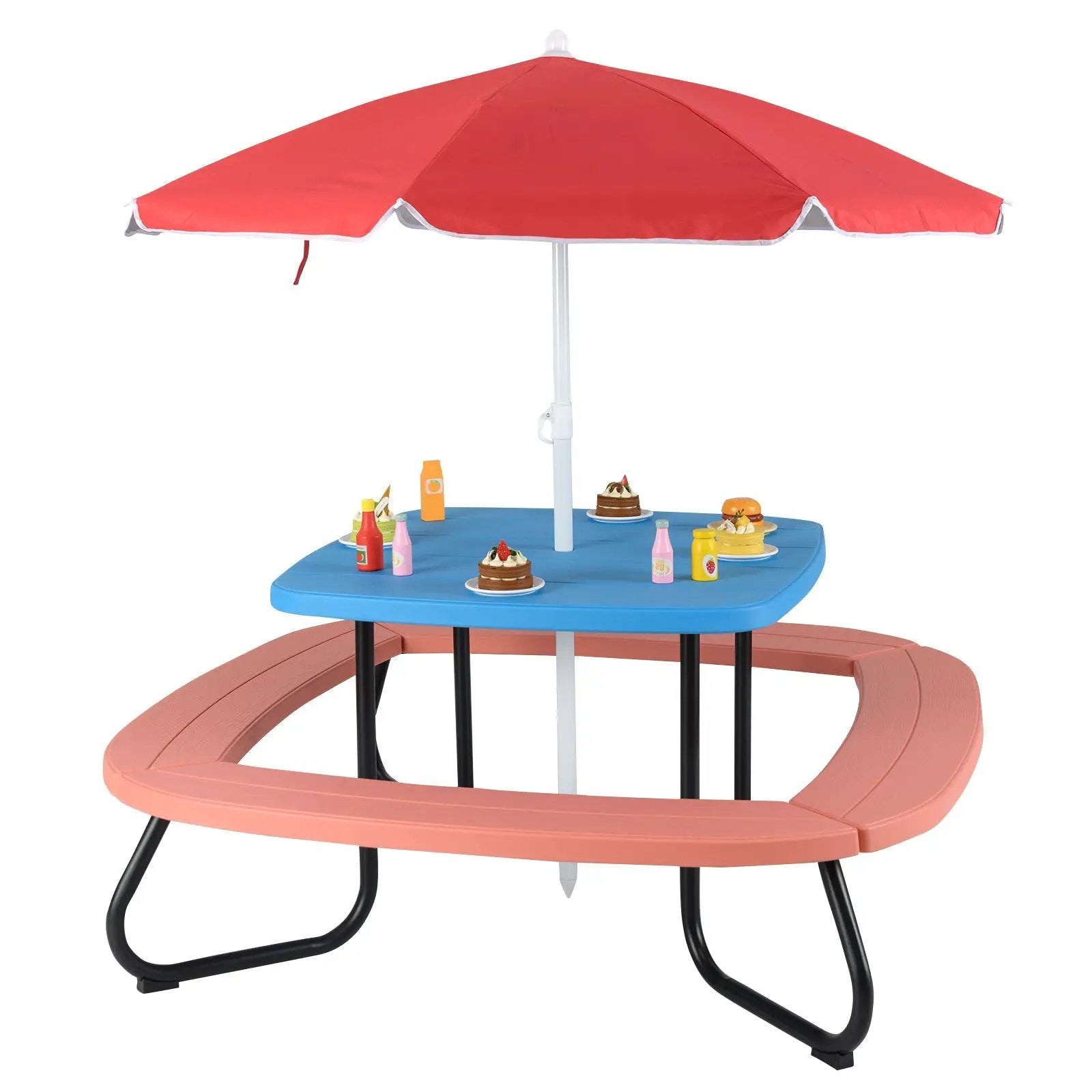 Toddler Outdoor Activity Table with Adjustable and Collapsible Umbrella by DirectDeals