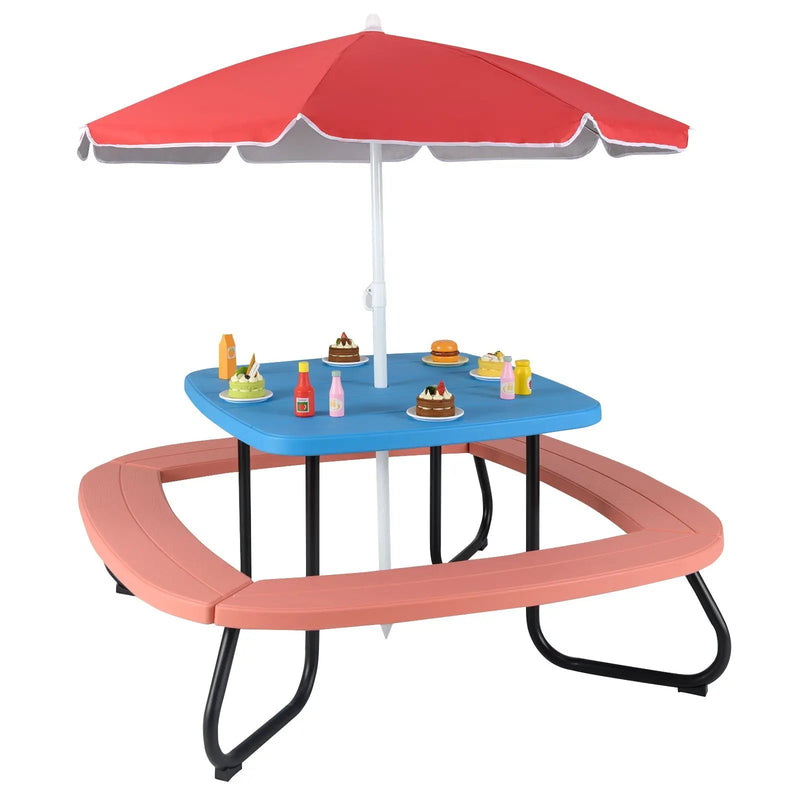 Toddler Outdoor Activity Table with Adjustable and Collapsible Umbrella by DirectDeals