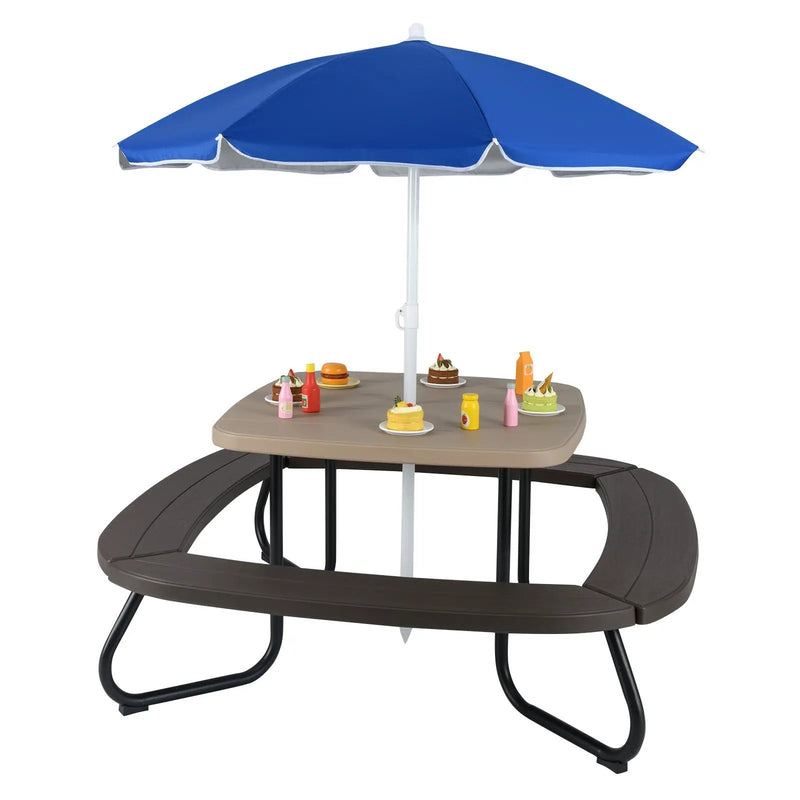 Toddler Outdoor Activity Table with Adjustable and Collapsible Umbrella by DirectDeals
