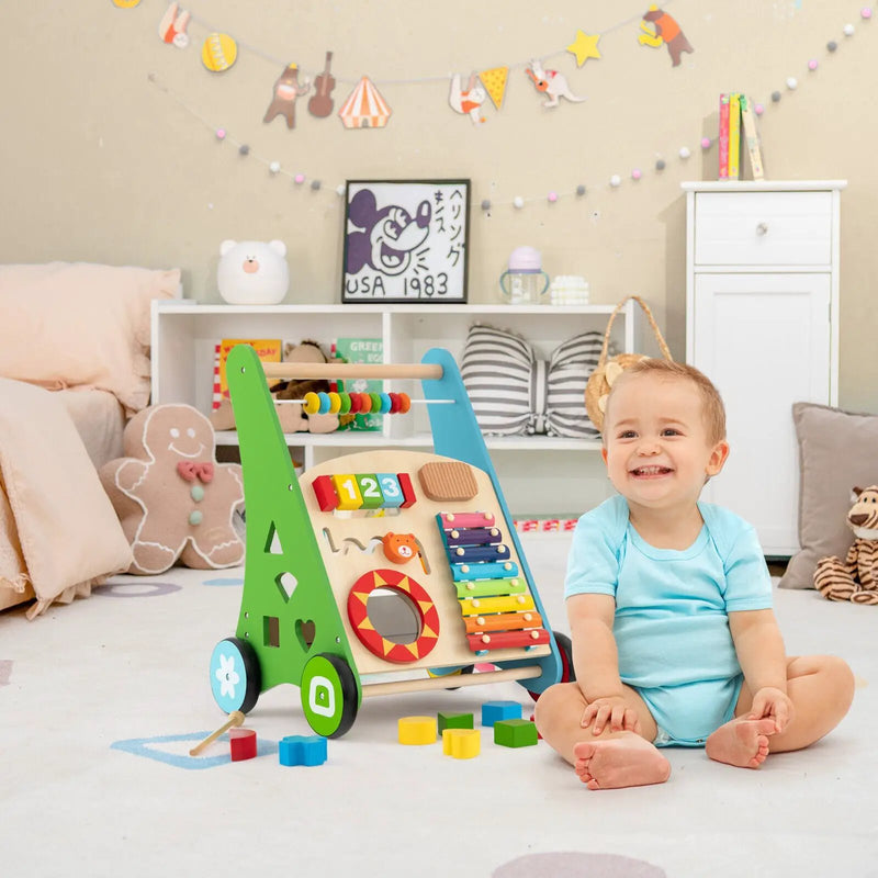 Toddler Push Walker Activity Center Toy with Burr-free Handle by DirectDeals