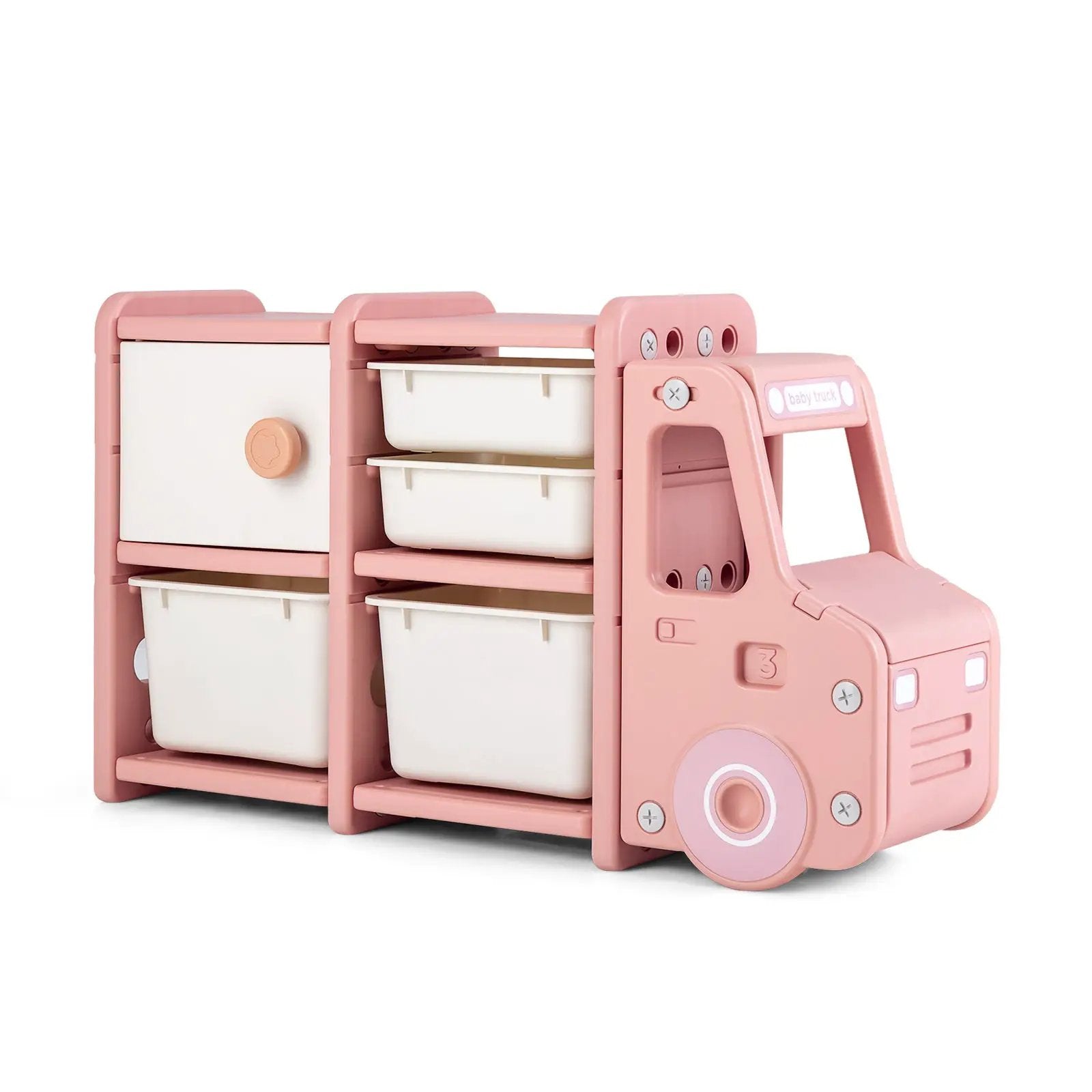 Toddler Truck Storage Organizer with Plastic Bins by DirectDeals