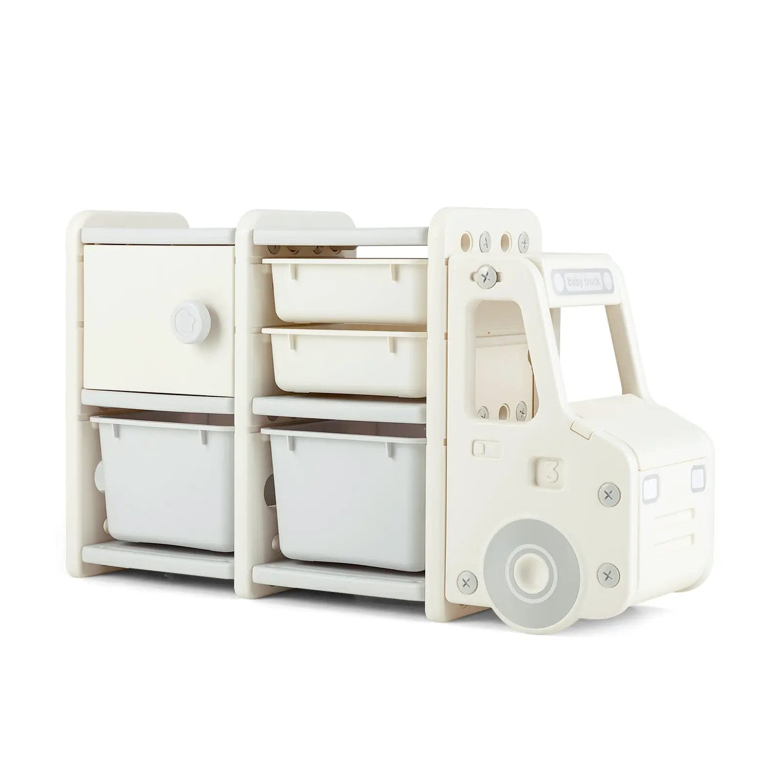Toddler Truck Storage Organizer with Plastic Bins by DirectDeals