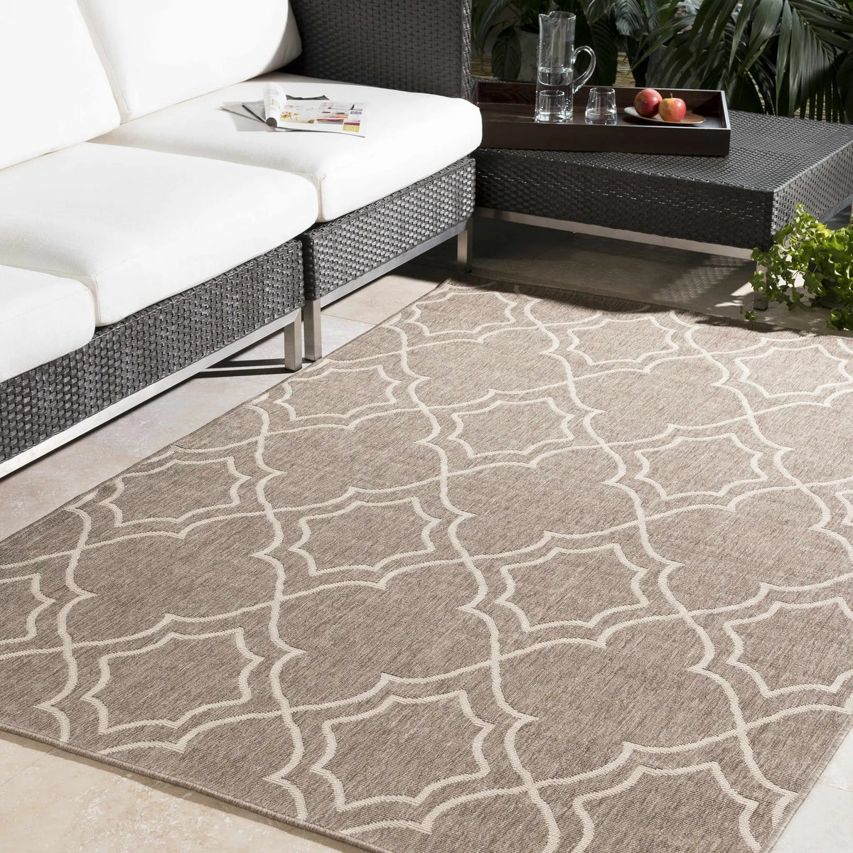 Toledo Outdoor Area Rug - Clearance, installed in a room