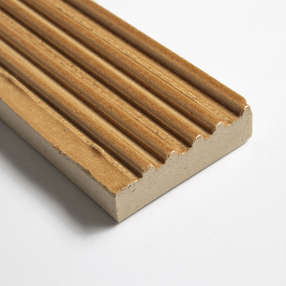 Topaz Glossy Fluted Thin Brick Tiles 2 1/4x7 9/16 Thin Brick Glossy 2x8 Tiles — 2