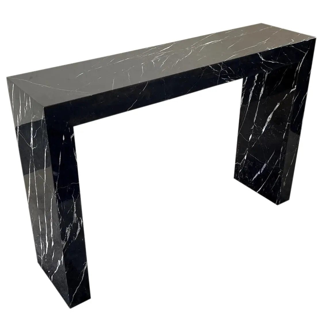 Black Marble Rectangular Console - Polished 40 Wide 12 Deep 30 by GobekDesign