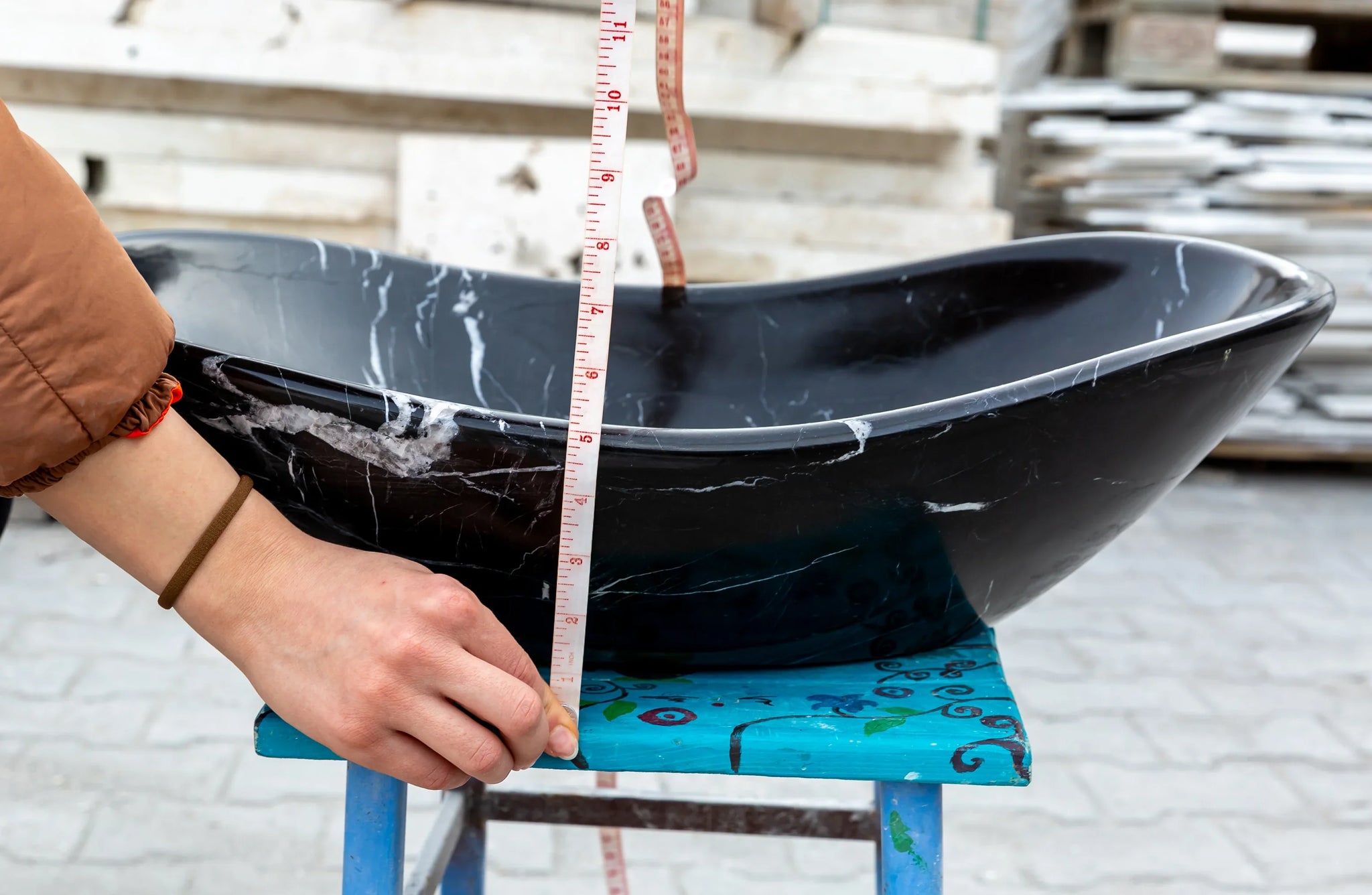 Toros Black Marble Above Vanity Gondola Design Bathroom Sink by GobekDesign
