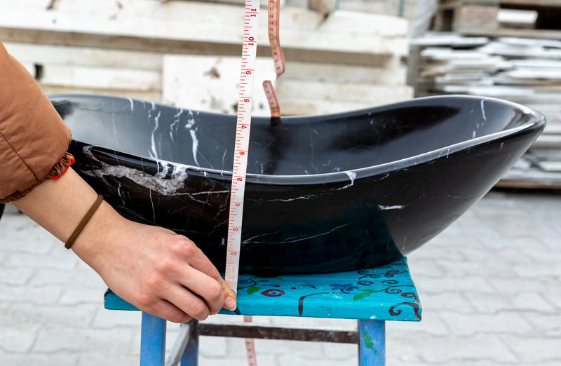 Toros Black Marble Above Vanity Gondola Design Bathroom Sink by GobekDesign