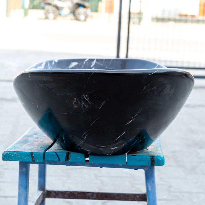 Toros Black Marble Above Vanity Gondola Design Bathroom Sink by GobekDesign