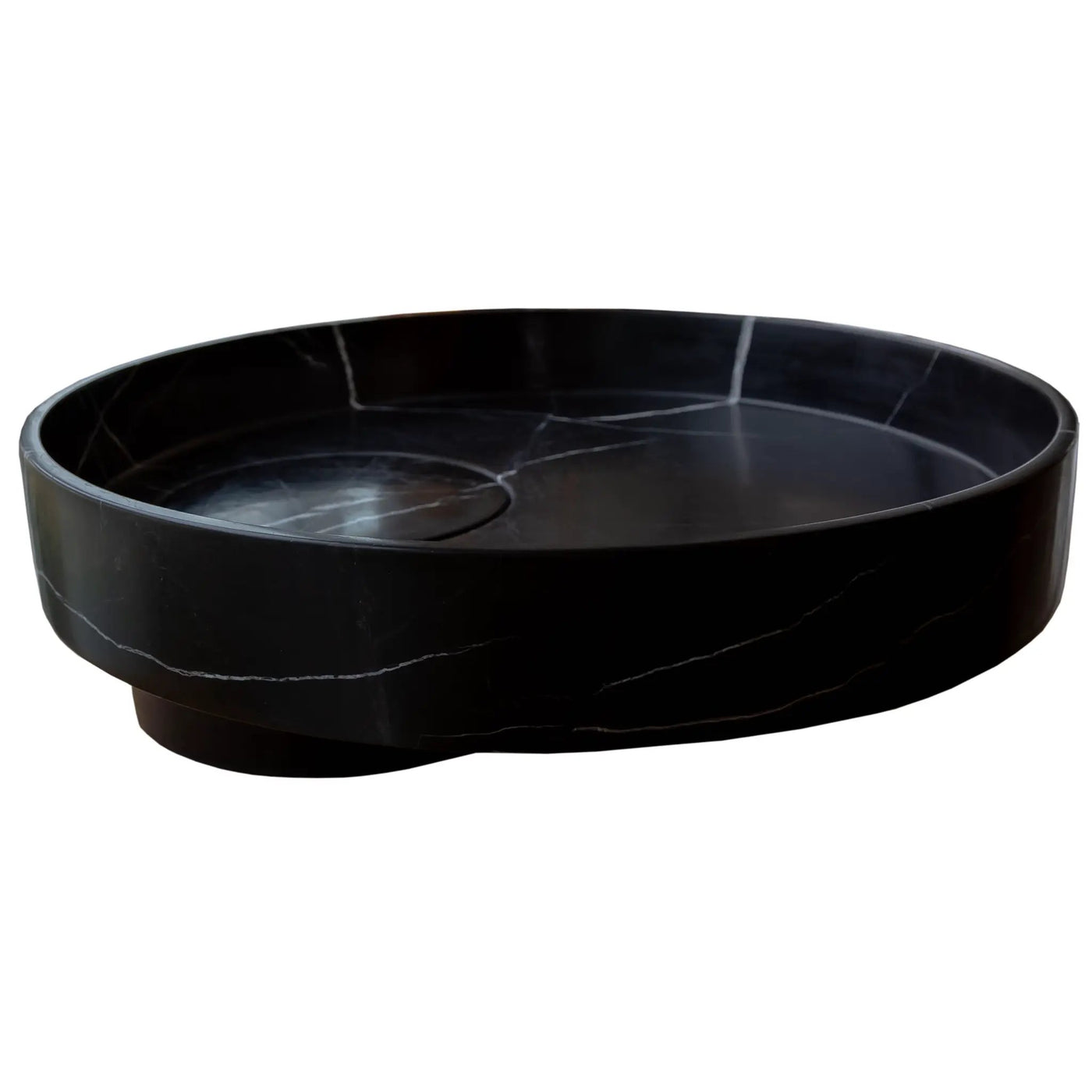 Black Marble Artistic Vessel Sink - Polished 17.5 x 6 Inches by GobekDesign
