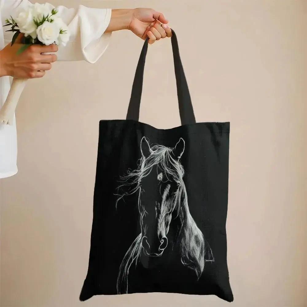 Tote Bag - Horse Print Cotton Large by House Of Avana