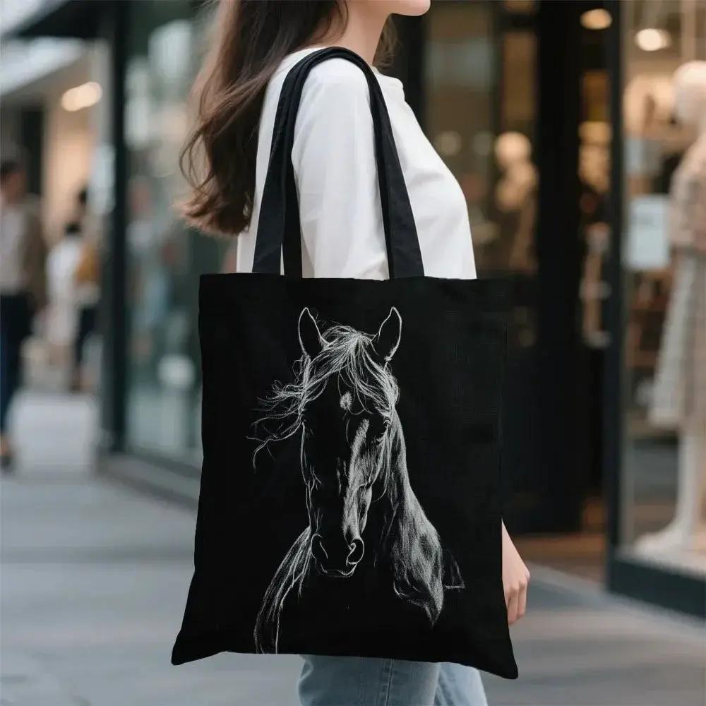 Tote Bag - Horse Print Cotton Large by House Of Avana