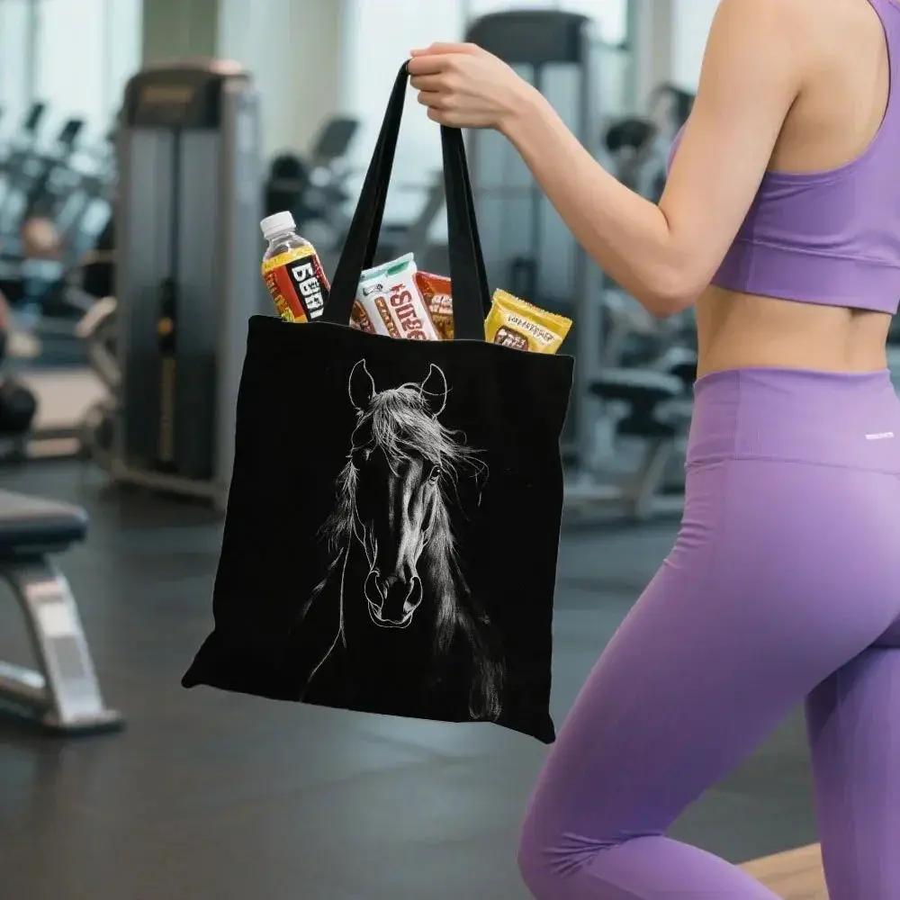 Tote Bag - Reusable Polyester Horse Print Large by House Of Avana