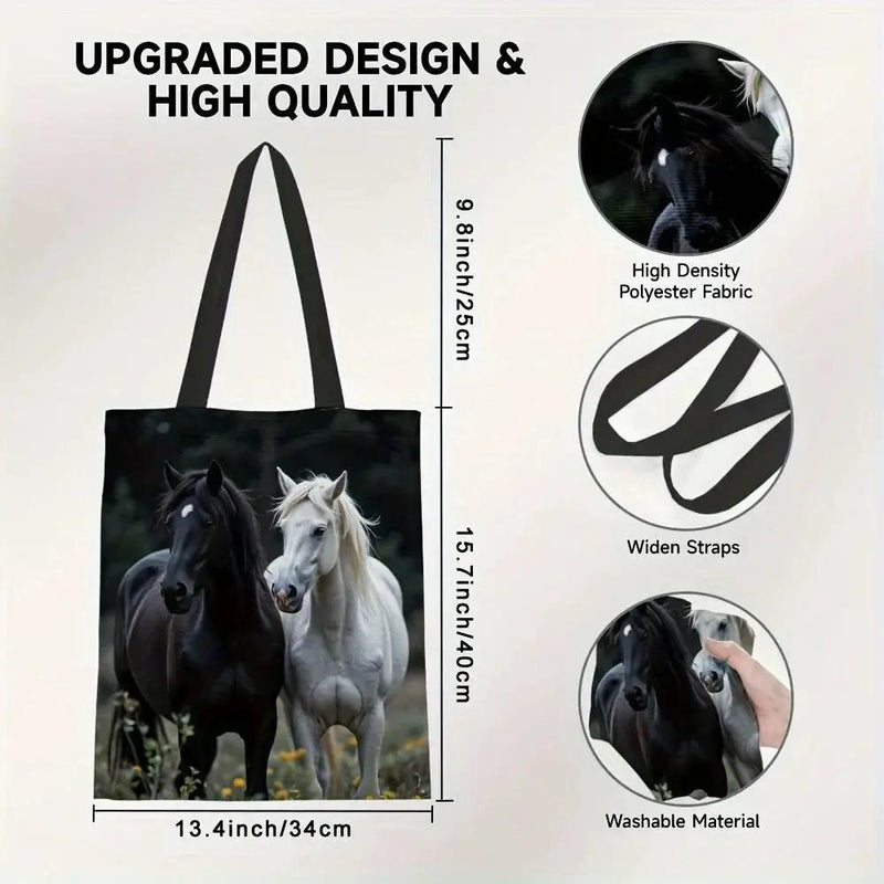 Tote - Reusable Cotton Black White by House Of Avana