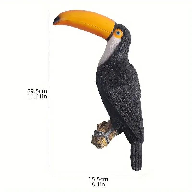[Toucan Wall Art] Resin Toucan Wall Art Decoration - Weather-Resistant Handcrafted Tropical Bird Sculpture - Indoor/Outdoor Hanging Decor for Patio, Living Room, Garden - No Electricity Needed by House Of Avana
