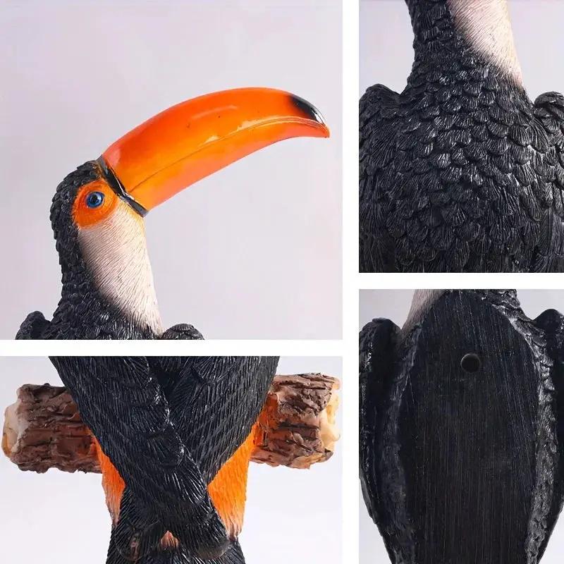 [Toucan Wall Art] Resin Toucan Wall Art Decoration - Weather-Resistant Handcrafted Tropical Bird Sculpture - Indoor/Outdoor Hanging Decor for Patio, Living Room, Garden - No Electricity Needed by House Of Avana
