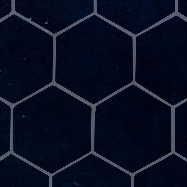 Tourmaline Crackled Hexagon 5 Ceramic Tiles 5x5