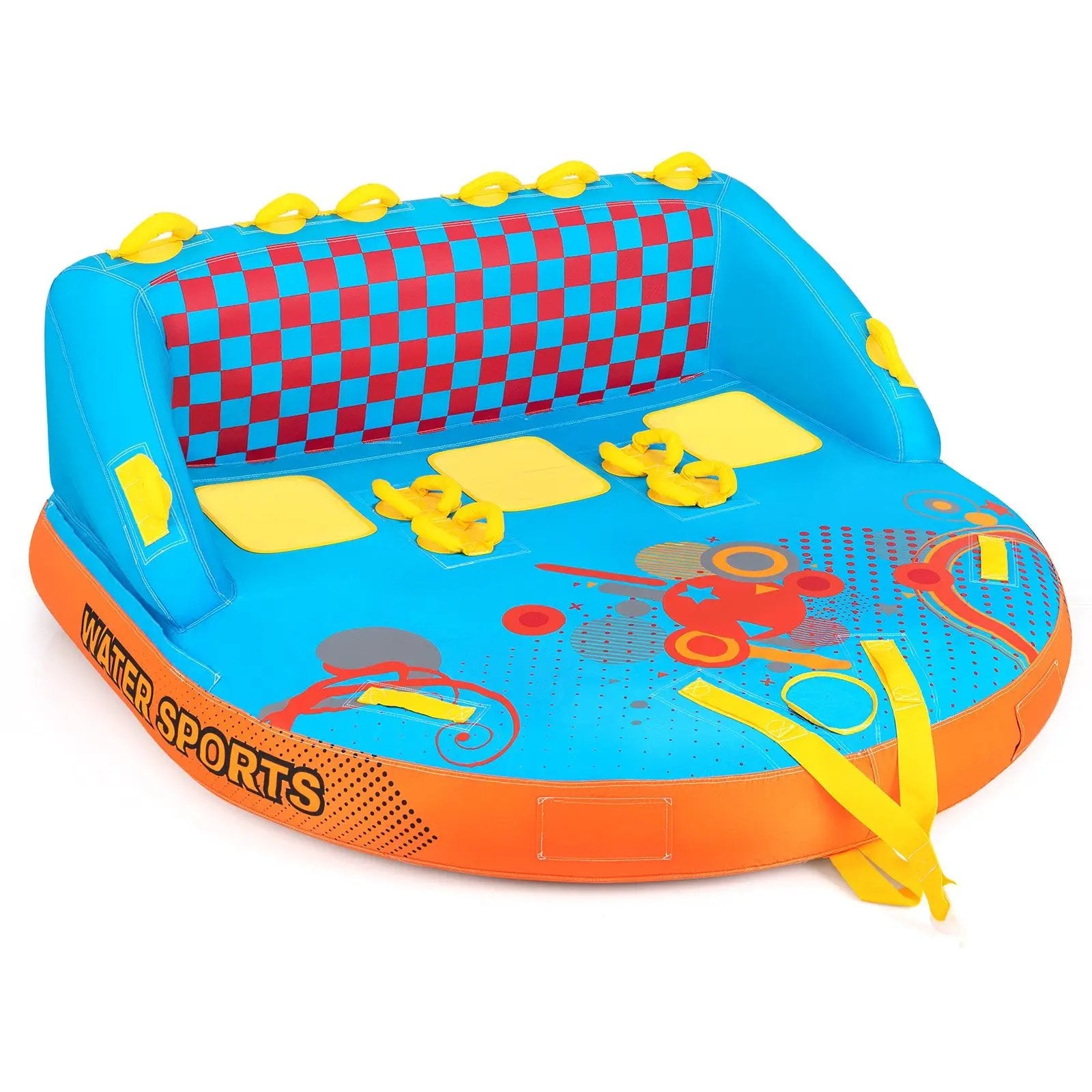 Towable Tube for Boating 3 Riders Water Sport Towables Sofa Pull Tube with Nylon Cover by DirectDeals