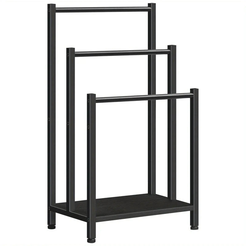 Towel Rack - Industrial Metal Black 3 Tier by House Of Avana