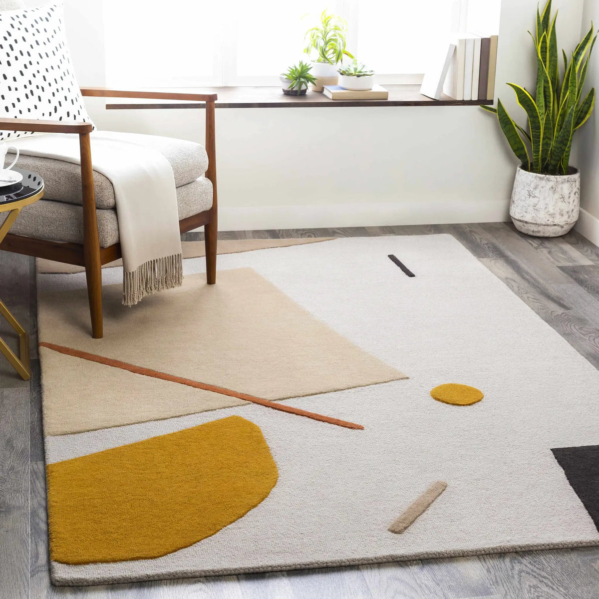 Townview Wool Area Rug, installed in a room