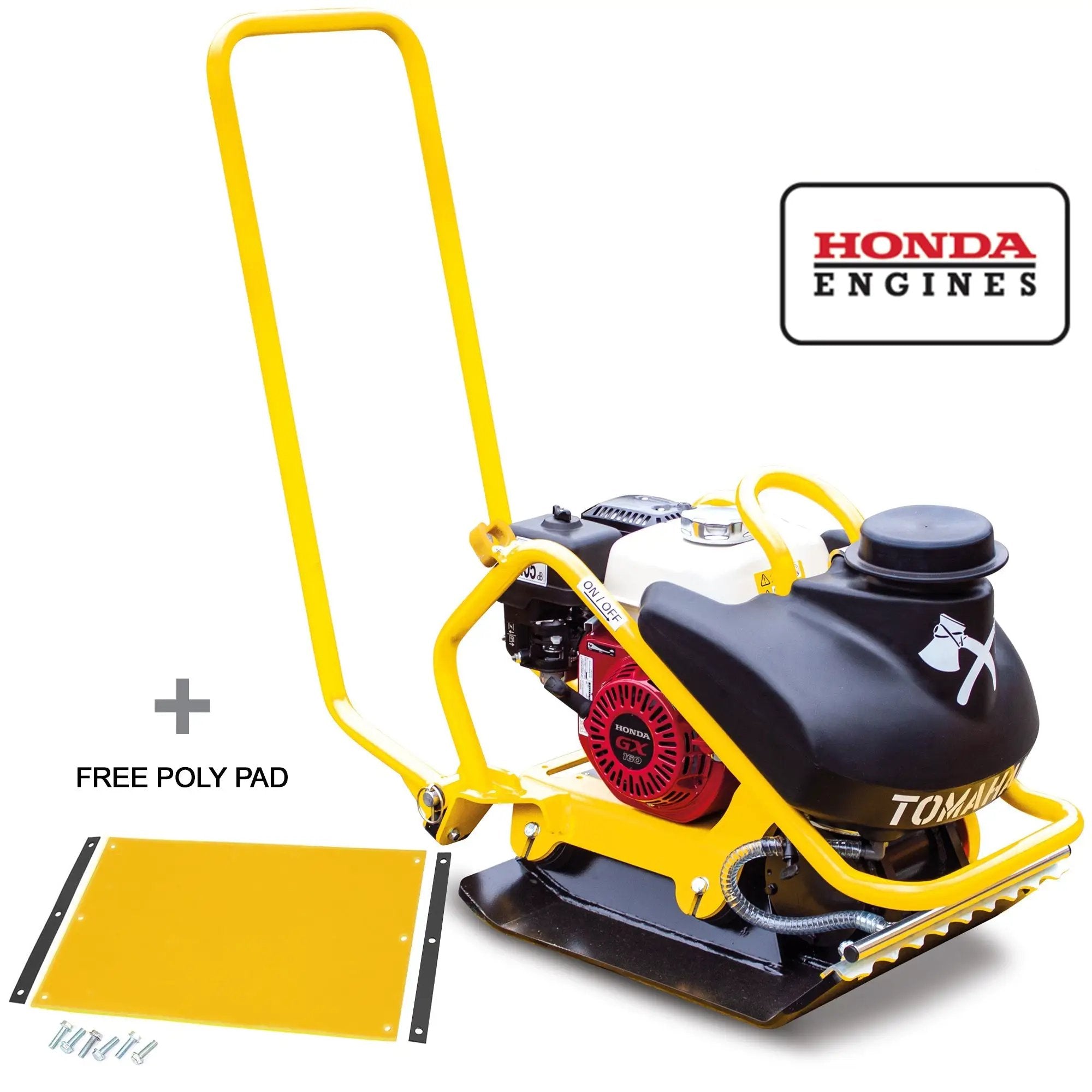 5.5 HP Honda Vibratory Plate Compactor for Asphalt Aggregate Soil Compaction by Tomahawk Power