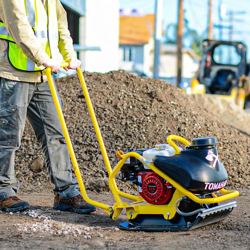 5.5 HP Honda Vibratory Plate Compactor for Asphalt Aggregate Soil Compaction by Tomahawk Power