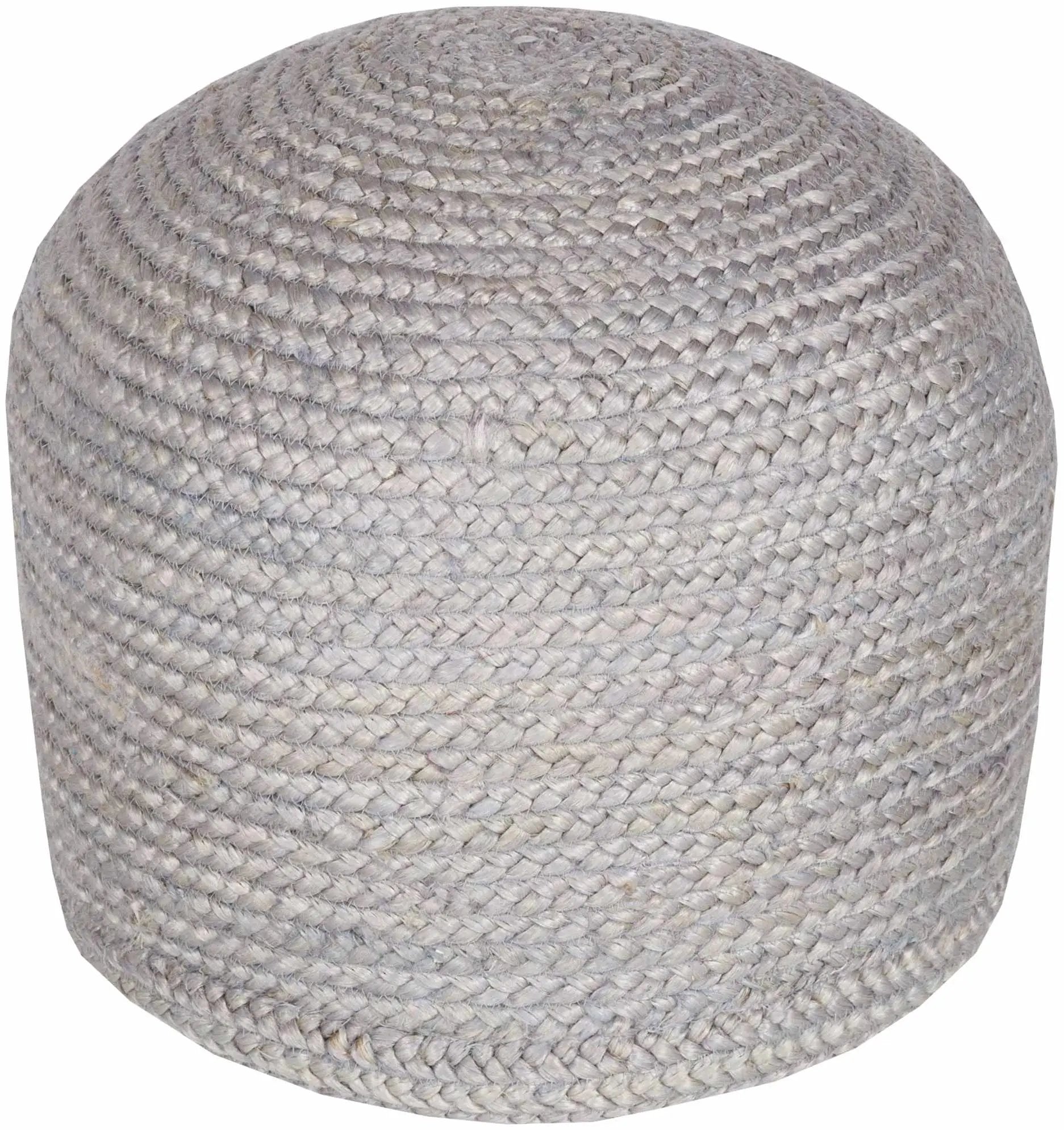 Rockaway Gray Knitted Jute Pouf by Boutique Rugs